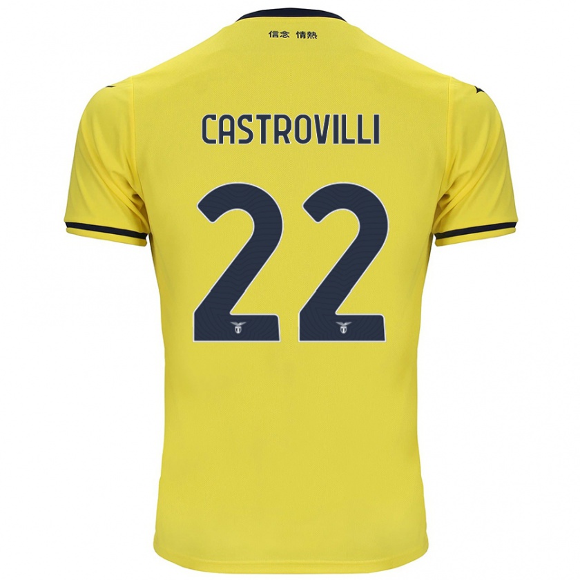 Kandiny Femme Maillot Gaetano Castrovilli #22 Jaune Tenues Extérieur 2024/25 T-Shirt