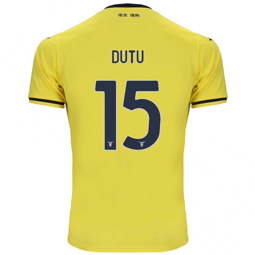 Kandiny Femme Maillot Matteo Dutu #15 Jaune Tenues Extérieur 2024/25 T-Shirt