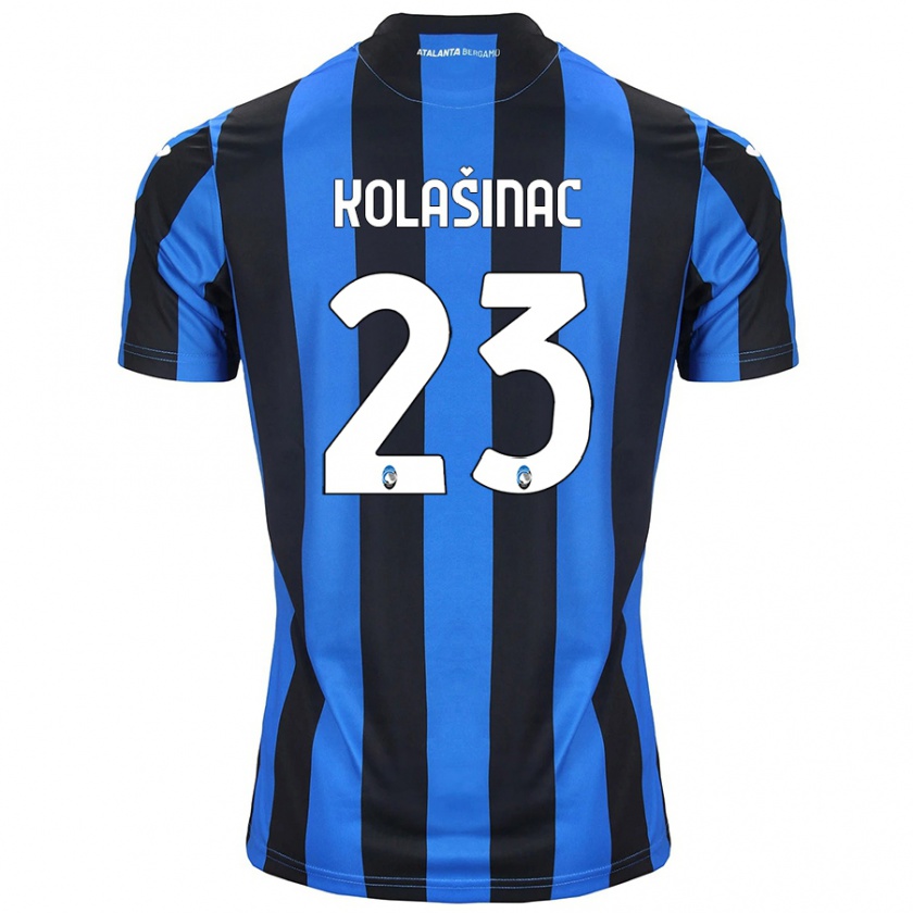 Kandiny Enfant Maillot Sead Kolasinac #23 Bleu Noir Tenues Domicile 2024/25 T-Shirt