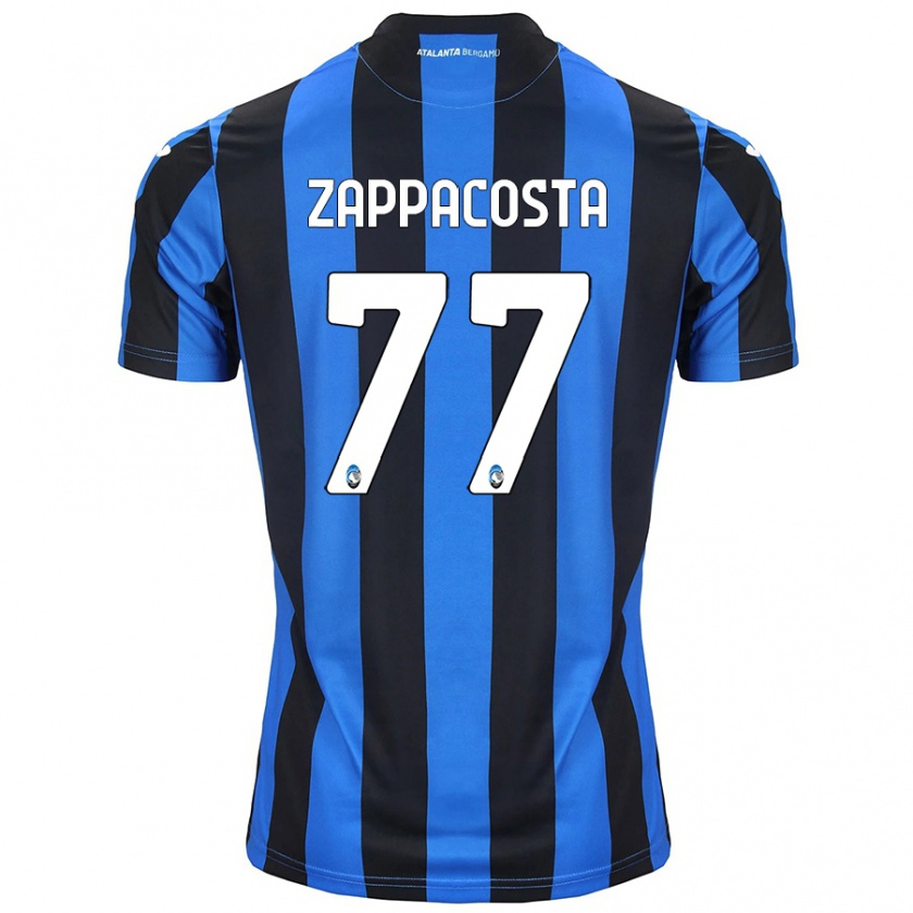 Kandiny Enfant Maillot Davide Zappacosta #77 Bleu Noir Tenues Domicile 2024/25 T-Shirt