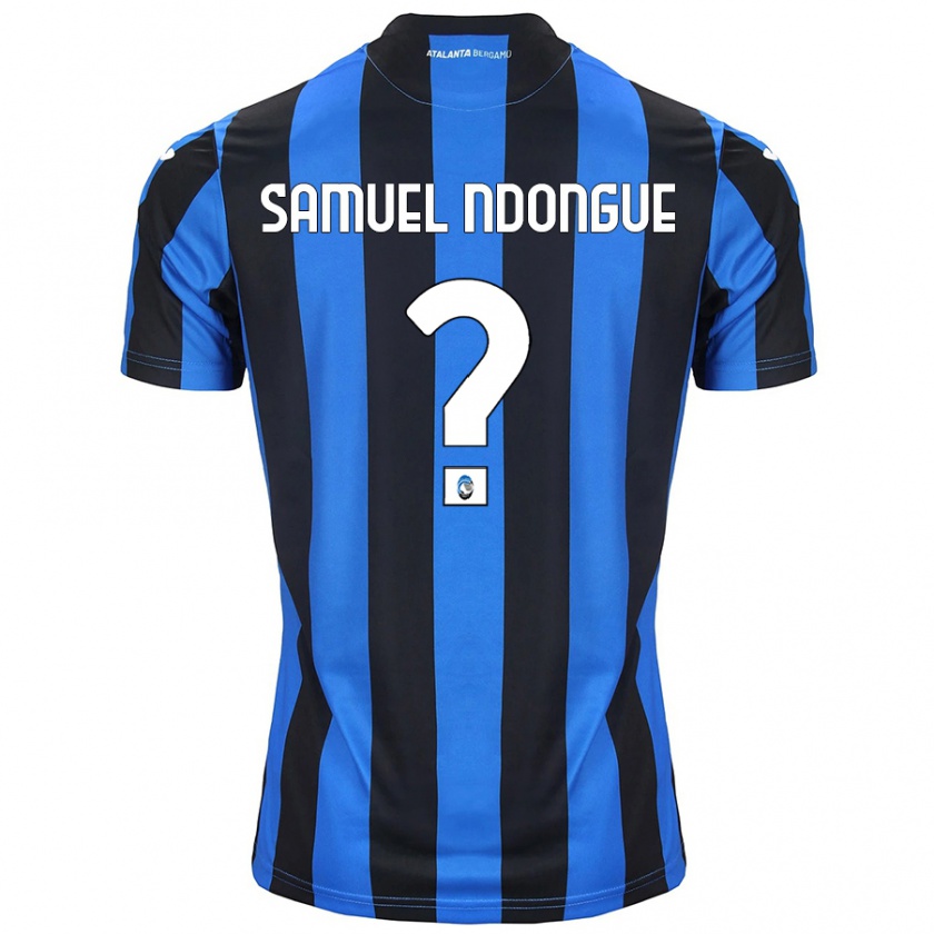 Kandiny Enfant Maillot Frederick Samuel Ndongue #0 Bleu Noir Tenues Domicile 2024/25 T-Shirt