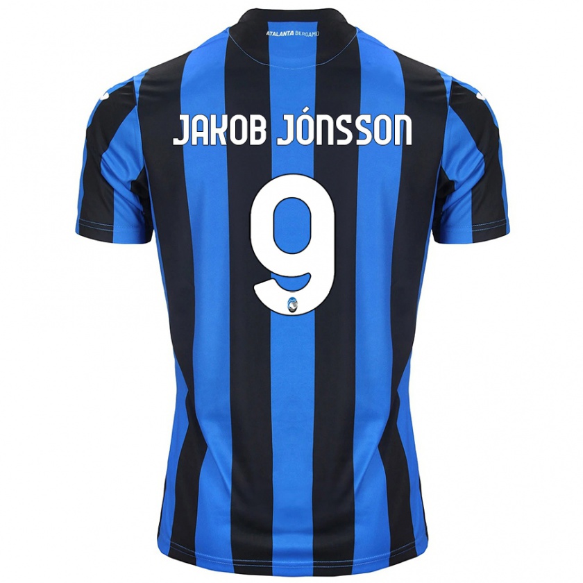 Kandiny Enfant Maillot Birkir Jakob Jónsson #9 Bleu Noir Tenues Domicile 2024/25 T-Shirt