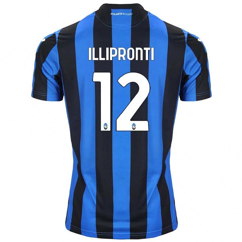 Kandiny Enfant Maillot Filippo Illipronti #12 Bleu Noir Tenues Domicile 2024/25 T-Shirt