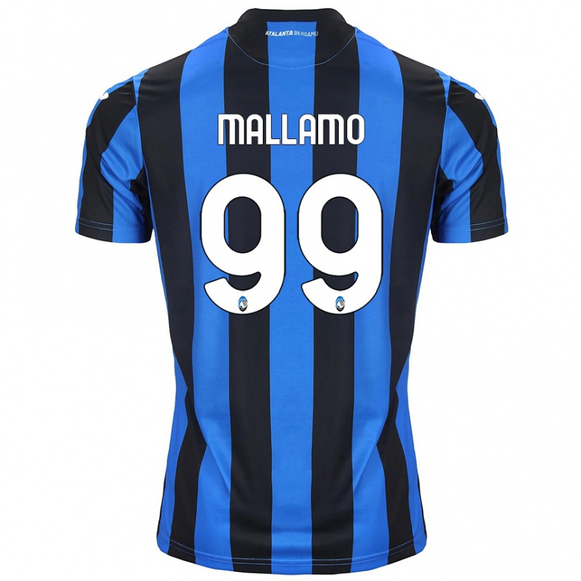 Kandiny Enfant Maillot Alessandro Mallamo #99 Bleu Noir Tenues Domicile 2024/25 T-Shirt