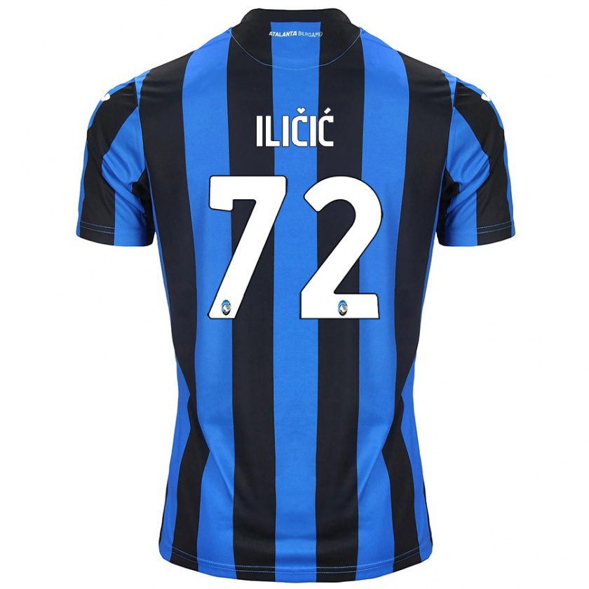 Kandiny Enfant Maillot Josip Ilicic #72 Bleu Noir Tenues Domicile 2024/25 T-Shirt