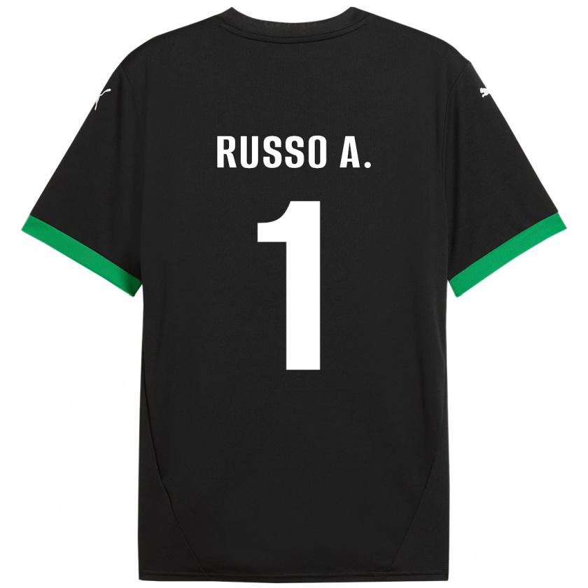 Kandiny Enfant Maillot Alessandro Russo #1 Noir Vert Foncé Tenues Domicile 2024/25 T-Shirt