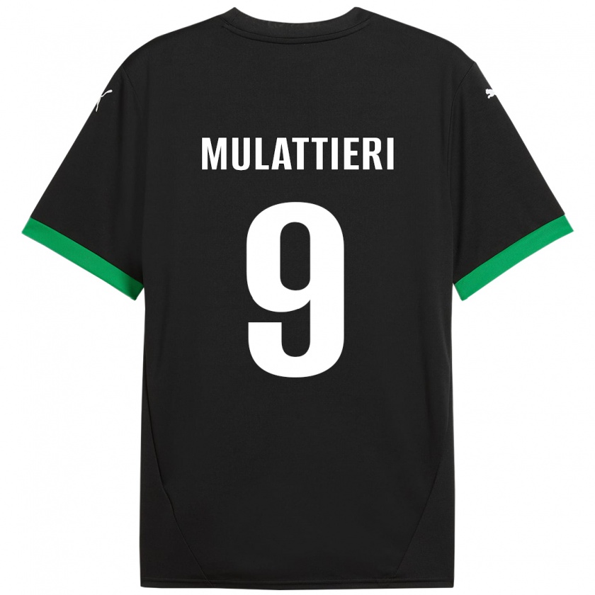 Kandiny Enfant Maillot Samuele Mulattieri #9 Noir Vert Foncé Tenues Domicile 2024/25 T-Shirt