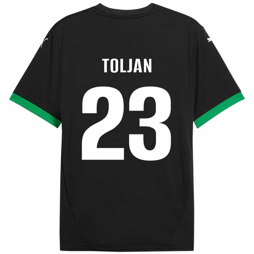 Kandiny Enfant Maillot Jeremy Toljan #23 Noir Vert Foncé Tenues Domicile 2024/25 T-Shirt