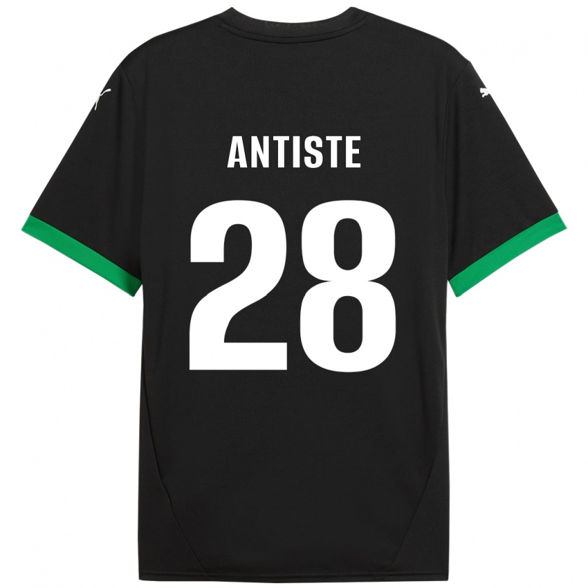 Kandiny Enfant Maillot Janis Antiste #28 Noir Vert Foncé Tenues Domicile 2024/25 T-Shirt