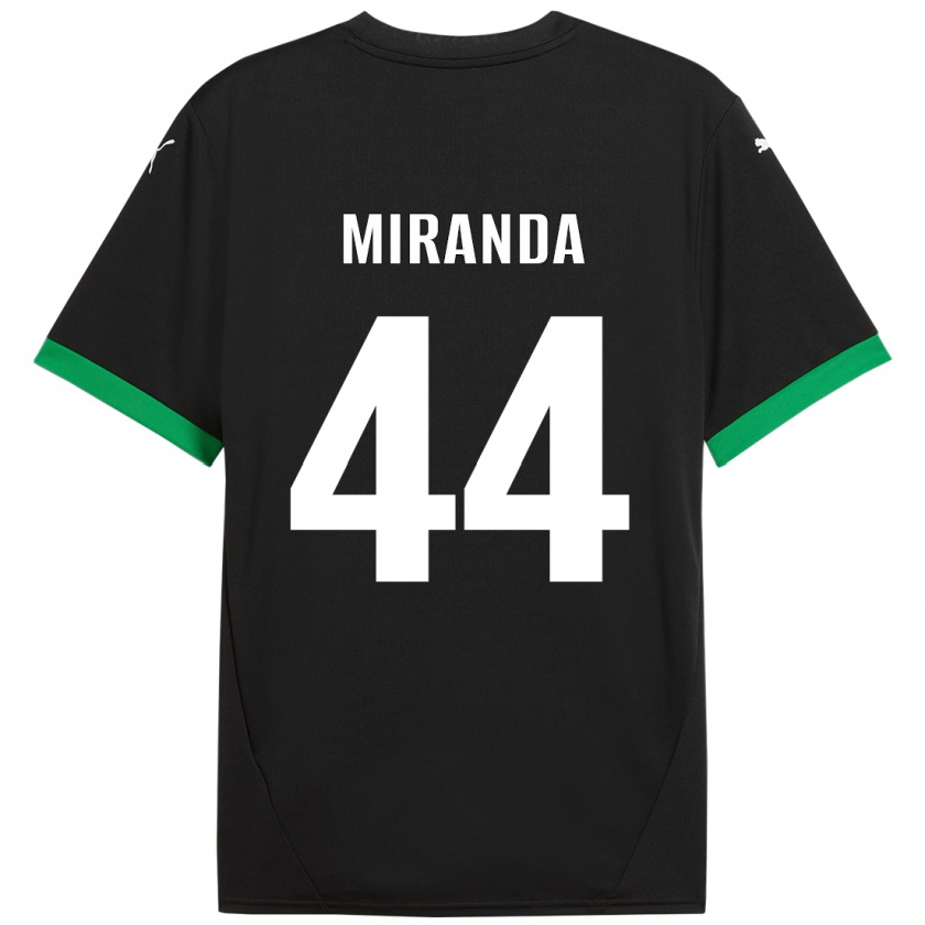 Kandiny Enfant Maillot Kevin Miranda #44 Noir Vert Foncé Tenues Domicile 2024/25 T-Shirt