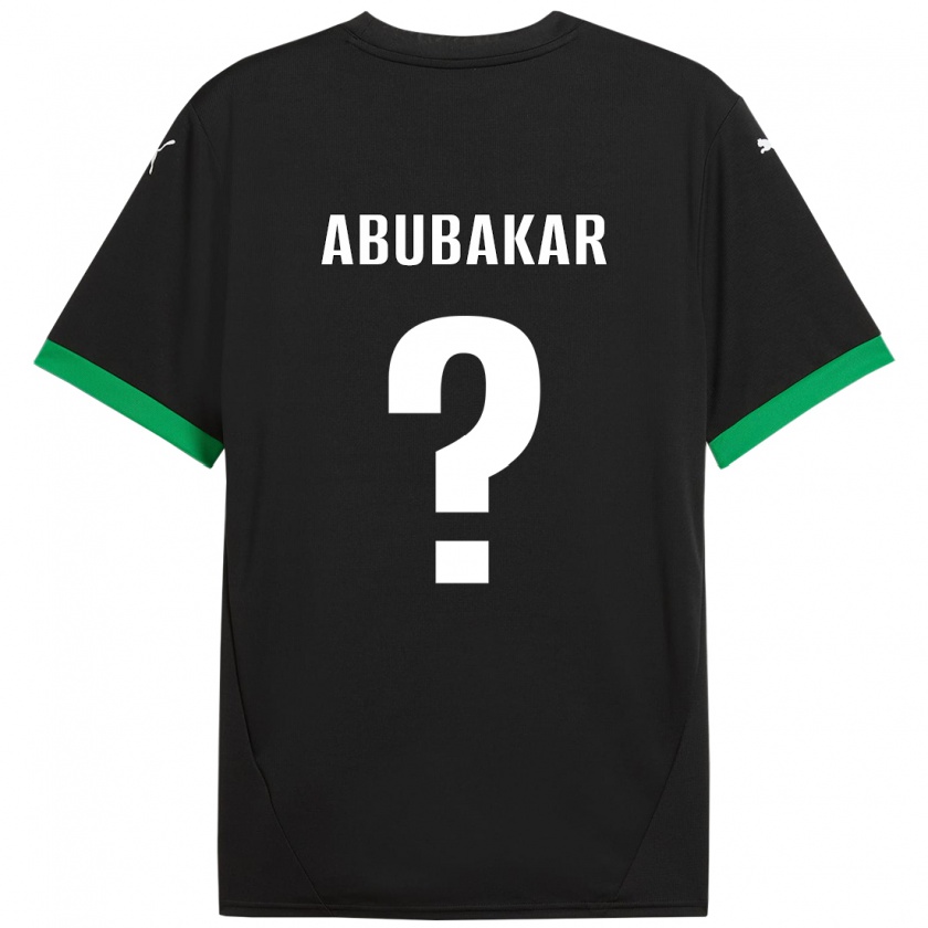 Kandiny Enfant Maillot Salim Abubakar #0 Noir Vert Foncé Tenues Domicile 2024/25 T-Shirt