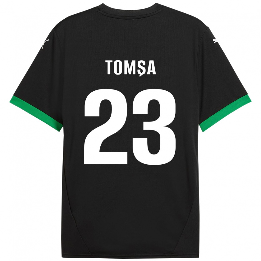 Kandiny Enfant Maillot Troy Tomșa #23 Noir Vert Foncé Tenues Domicile 2024/25 T-Shirt