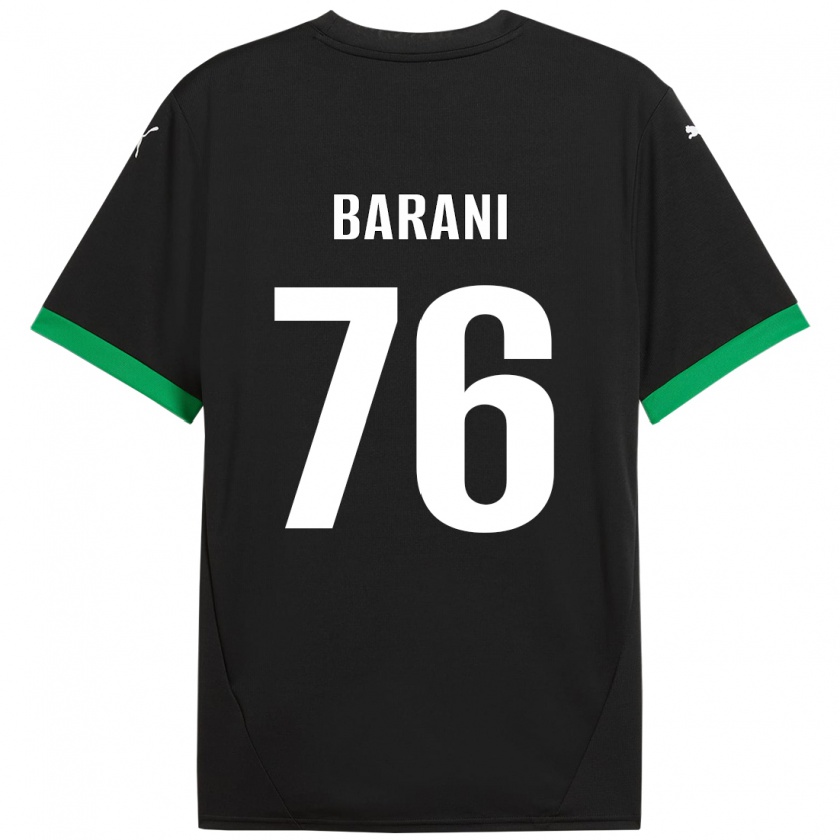 Kandiny Enfant Maillot Luca Barani #76 Noir Vert Foncé Tenues Domicile 2024/25 T-Shirt