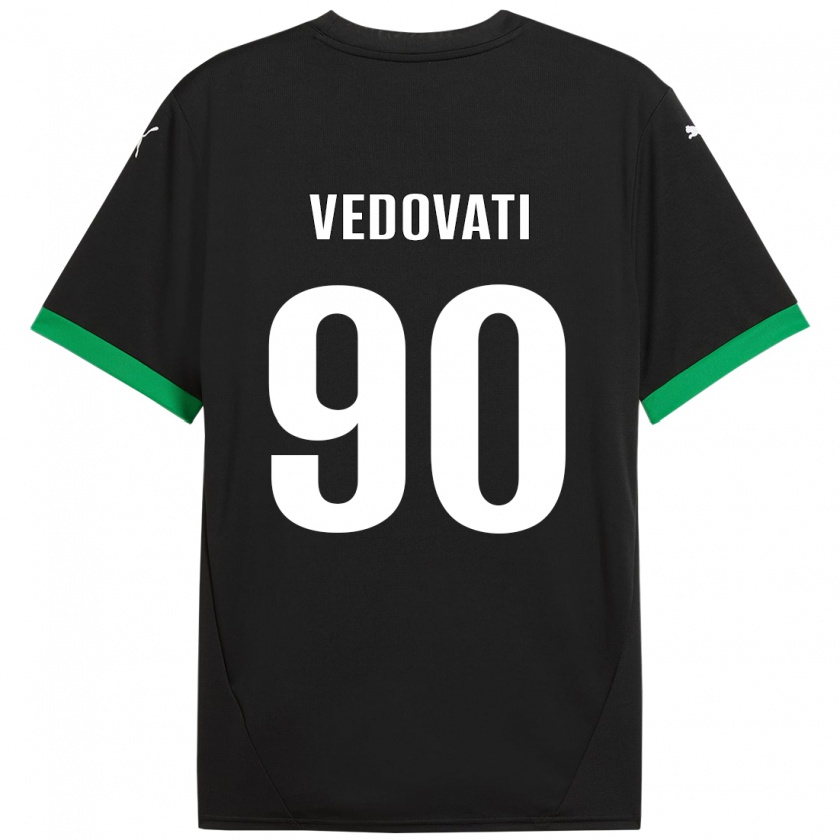 Kandiny Enfant Maillot Gabriele Vedovati #90 Noir Vert Foncé Tenues Domicile 2024/25 T-Shirt