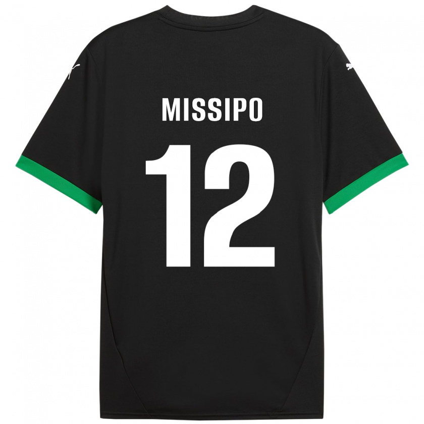 Kandiny Enfant Maillot Kassandra Missipo #12 Noir Vert Foncé Tenues Domicile 2024/25 T-Shirt