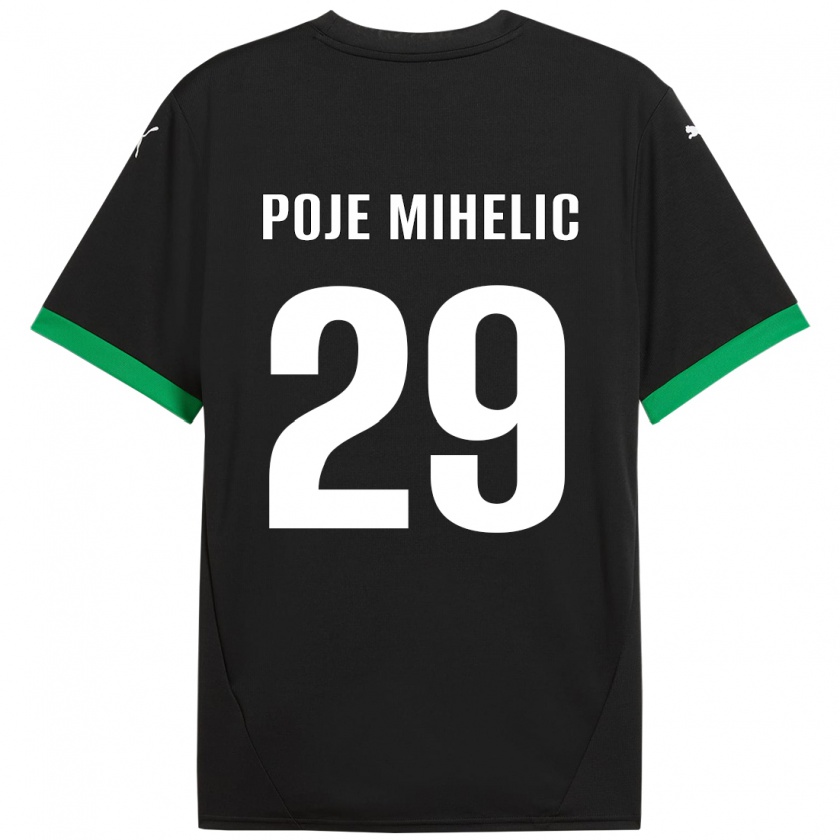 Kandiny Enfant Maillot Naja Poje Mihelič #29 Noir Vert Foncé Tenues Domicile 2024/25 T-Shirt