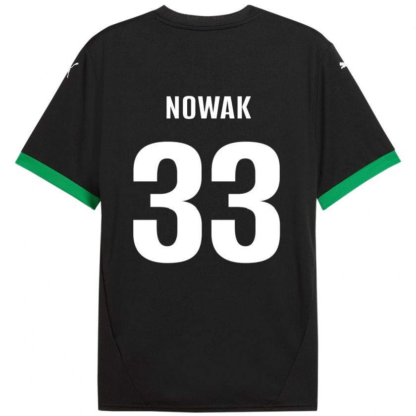 Kandiny Enfant Maillot Julie Nowak #33 Noir Vert Foncé Tenues Domicile 2024/25 T-Shirt