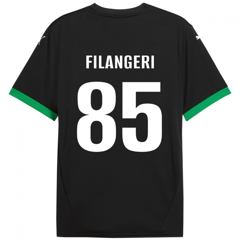 Kandiny Enfant Maillot Maria Luisa Filangeri #85 Noir Vert Foncé Tenues Domicile 2024/25 T-Shirt