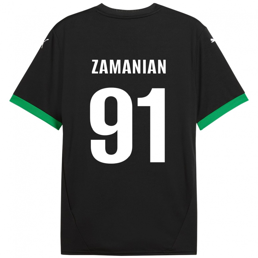 Kandiny Enfant Maillot Annahita Zamanian #91 Noir Vert Foncé Tenues Domicile 2024/25 T-Shirt