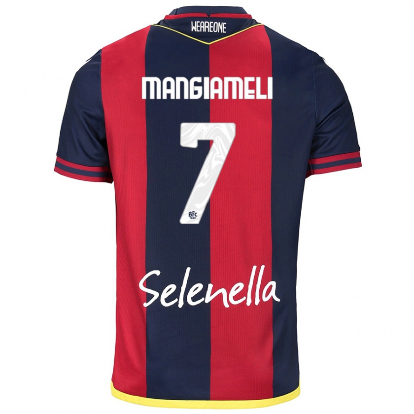 Kandiny Enfant Maillot Federico Mangiameli #7 Rouge Bleu Royal Tenues Domicile 2024/25 T-Shirt