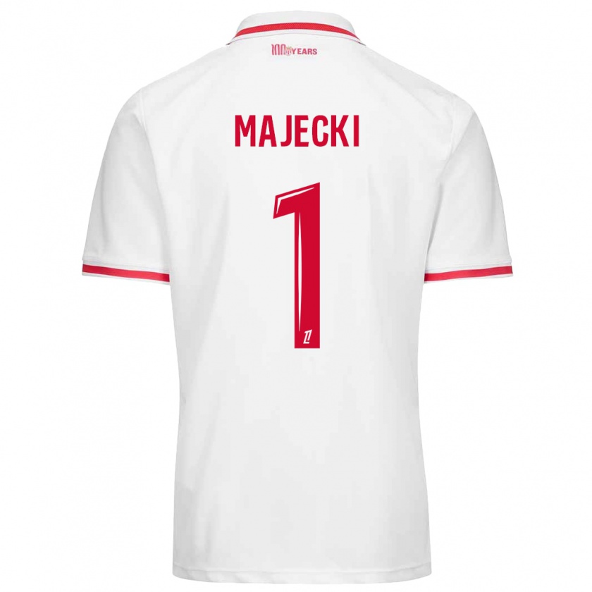 Kandiny Enfant Maillot Radoslaw Majecki #1 Blanc Rouge Tenues Domicile 2024/25 T-Shirt