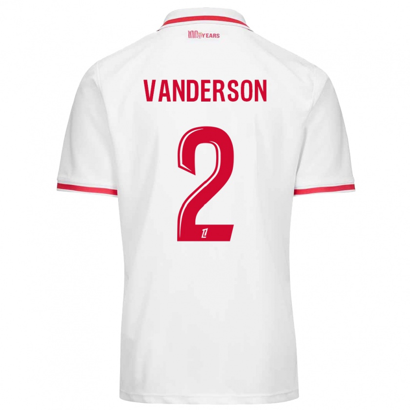 Kandiny Enfant Maillot Vanderson #2 Blanc Rouge Tenues Domicile 2024/25 T-Shirt