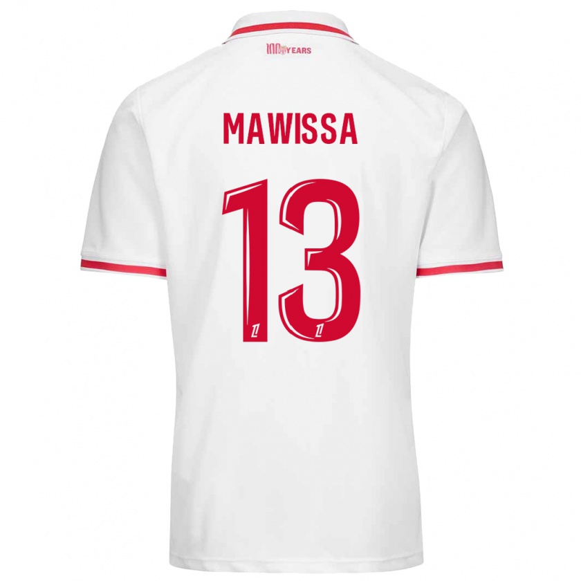 Kandiny Enfant Maillot Christian Mawissa #13 Blanc Rouge Tenues Domicile 2024/25 T-Shirt