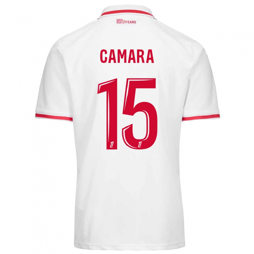 Kandiny Enfant Maillot Lamine Camara #15 Blanc Rouge Tenues Domicile 2024/25 T-Shirt