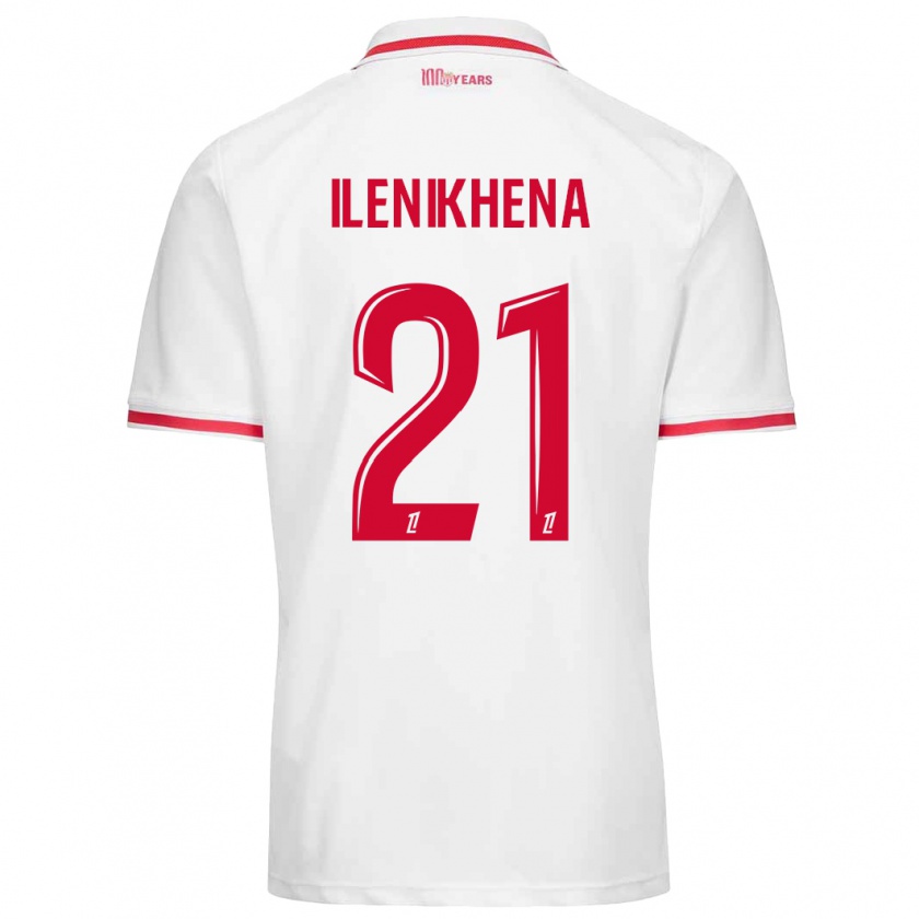 Kandiny Enfant Maillot George Ilenikhena #21 Blanc Rouge Tenues Domicile 2024/25 T-Shirt