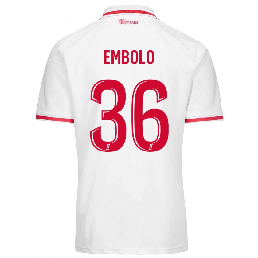 Kandiny Enfant Maillot Breel Embolo #36 Blanc Rouge Tenues Domicile 2024/25 T-Shirt