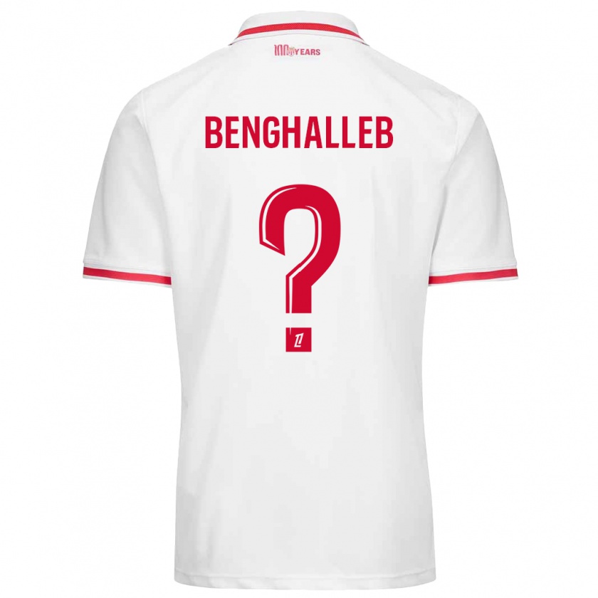 Kandiny Enfant Maillot Adam Benghalleb #0 Blanc Rouge Tenues Domicile 2024/25 T-Shirt