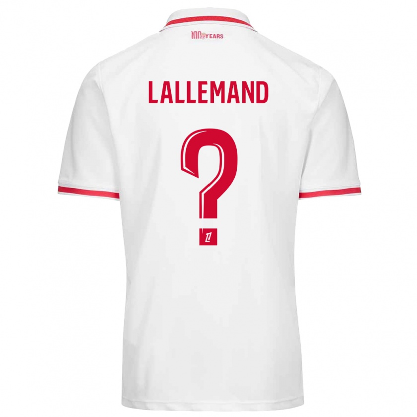 Kandiny Enfant Maillot Nassim Lallemand #0 Blanc Rouge Tenues Domicile 2024/25 T-Shirt