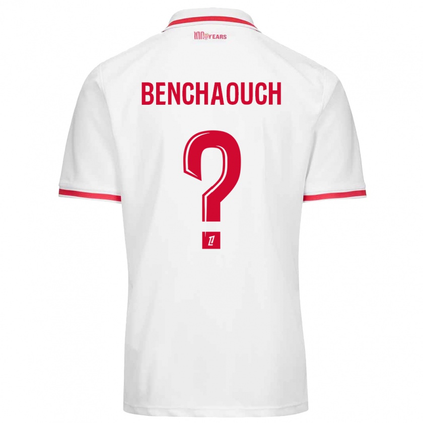 Kandiny Enfant Maillot Yanis Benchaouch #0 Blanc Rouge Tenues Domicile 2024/25 T-Shirt