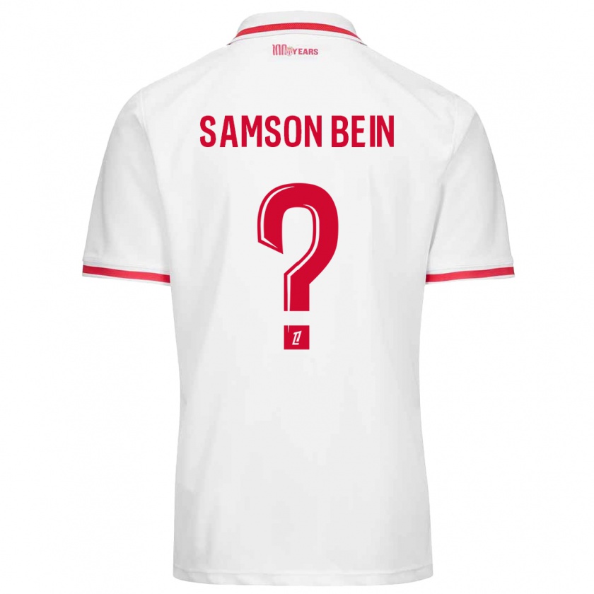 Kandiny Enfant Maillot Sirak Samson Bein #0 Blanc Rouge Tenues Domicile 2024/25 T-Shirt