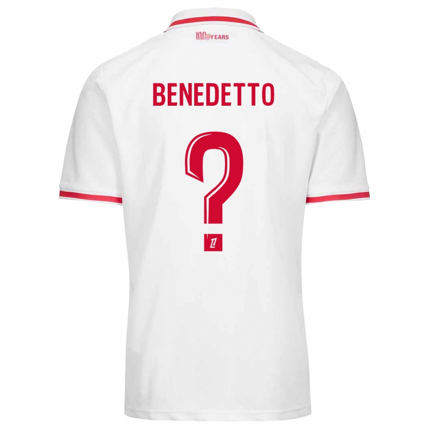 Kandiny Enfant Maillot Antéo Benedetto #0 Blanc Rouge Tenues Domicile 2024/25 T-Shirt