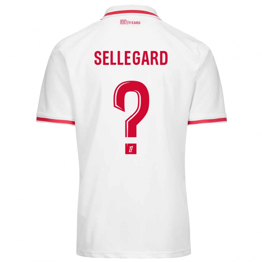 Kandiny Enfant Maillot Alexander Sellegard #0 Blanc Rouge Tenues Domicile 2024/25 T-Shirt