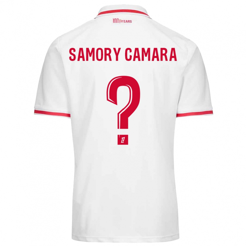 Kandiny Enfant Maillot Verges Samory Camara #0 Blanc Rouge Tenues Domicile 2024/25 T-Shirt