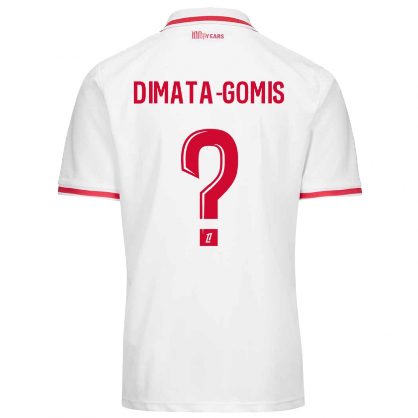 Kandiny Enfant Maillot Kamron Dimata-Gomis #0 Blanc Rouge Tenues Domicile 2024/25 T-Shirt