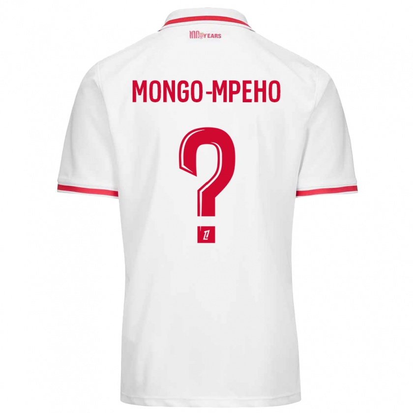 Kandiny Enfant Maillot Djordan Mongo-Mpeho #0 Blanc Rouge Tenues Domicile 2024/25 T-Shirt