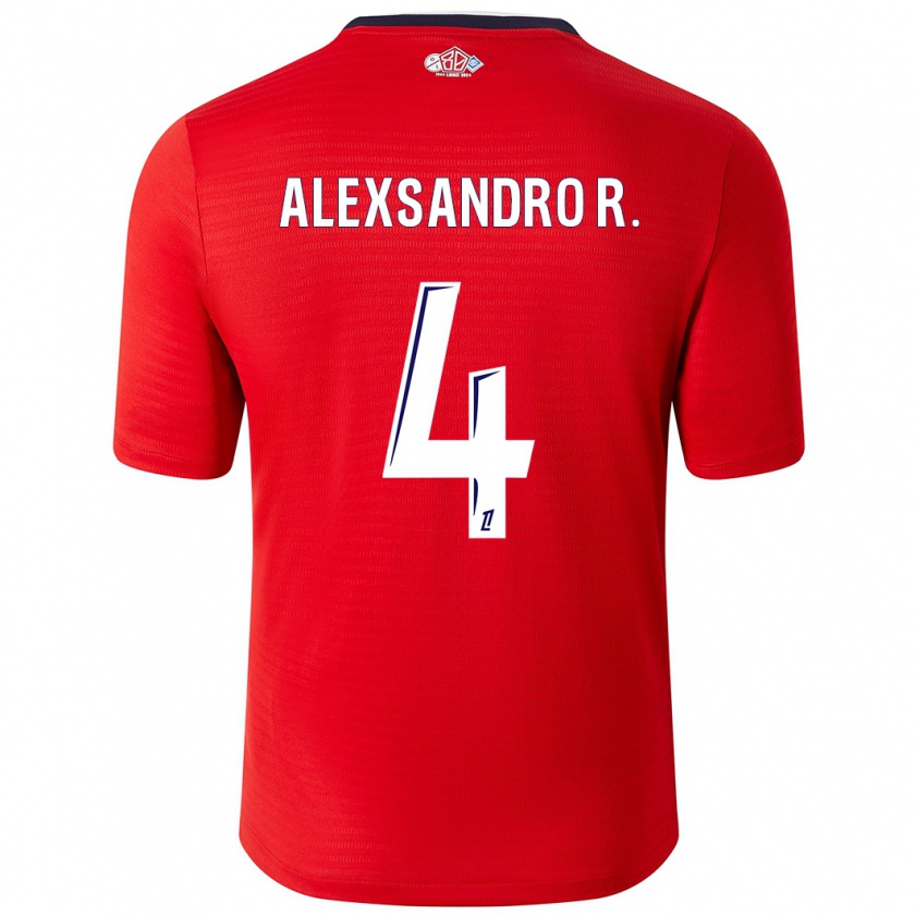 Kandiny Enfant Maillot Alexsandro #4 Rouge Blanc Tenues Domicile 2024/25 T-Shirt