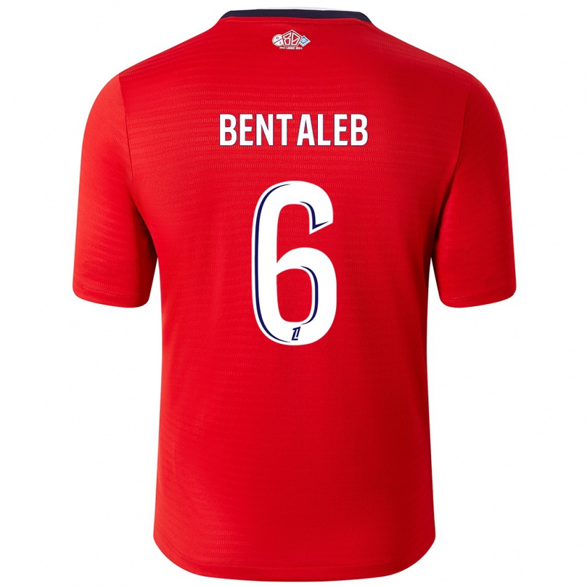 Kandiny Enfant Maillot Nabil Bentaleb #6 Rouge Blanc Tenues Domicile 2024/25 T-Shirt