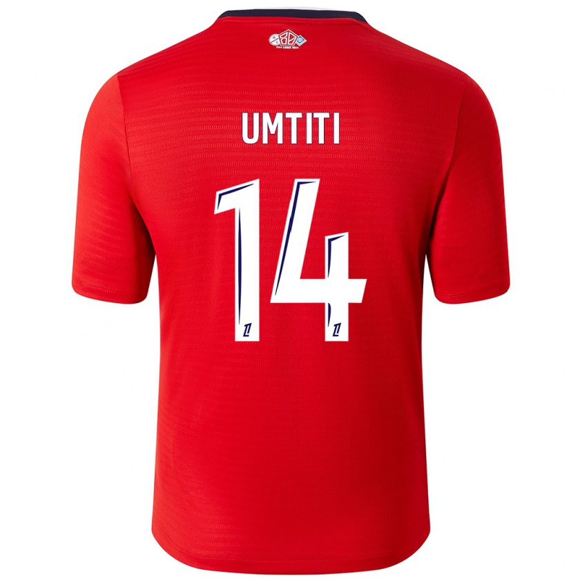 Kandiny Enfant Maillot Samuel Umtiti #14 Rouge Blanc Tenues Domicile 2024/25 T-Shirt