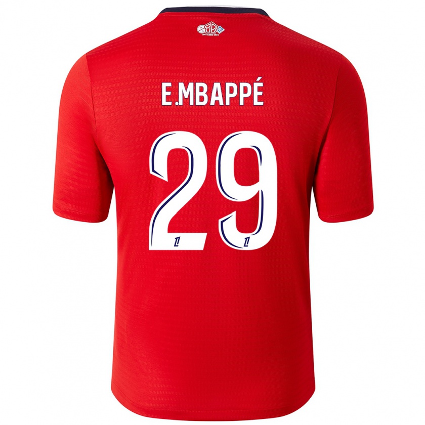 Kandiny Enfant Maillot Ethan Mbappé #29 Rouge Blanc Tenues Domicile 2024/25 T-Shirt