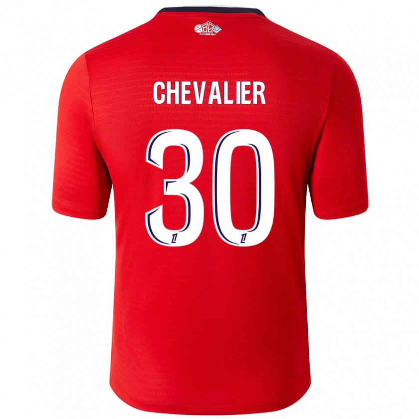 Kandiny Enfant Maillot Lucas Chevalier #30 Rouge Blanc Tenues Domicile 2024/25 T-Shirt