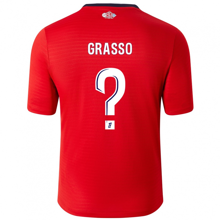 Kandiny Enfant Maillot Enzo Grasso #0 Rouge Blanc Tenues Domicile 2024/25 T-Shirt