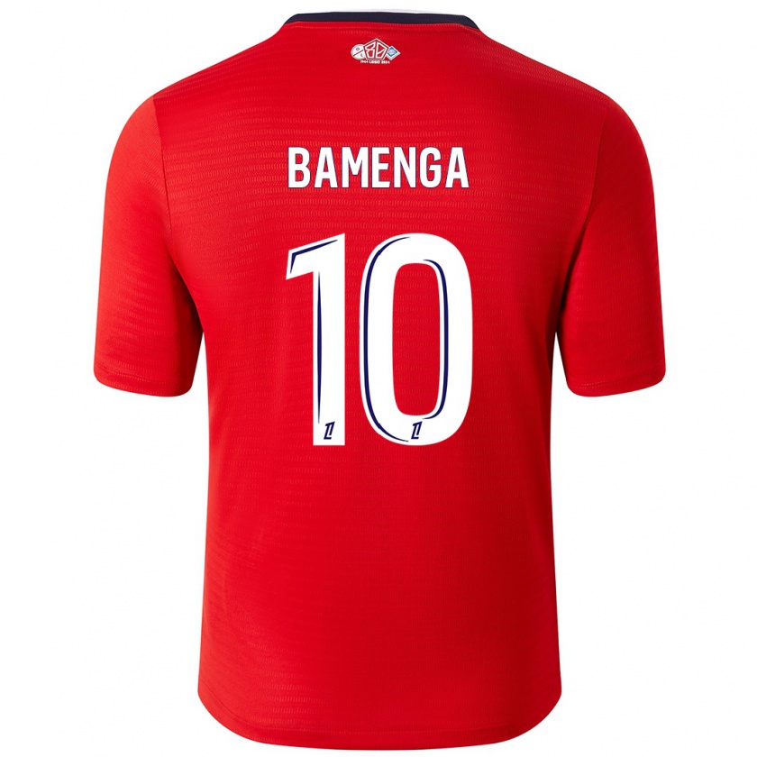 Kandiny Enfant Maillot Naomie Bamenga #10 Rouge Blanc Tenues Domicile 2024/25 T-Shirt