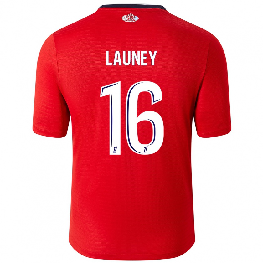 Kandiny Enfant Maillot Elisa Launey #16 Rouge Blanc Tenues Domicile 2024/25 T-Shirt