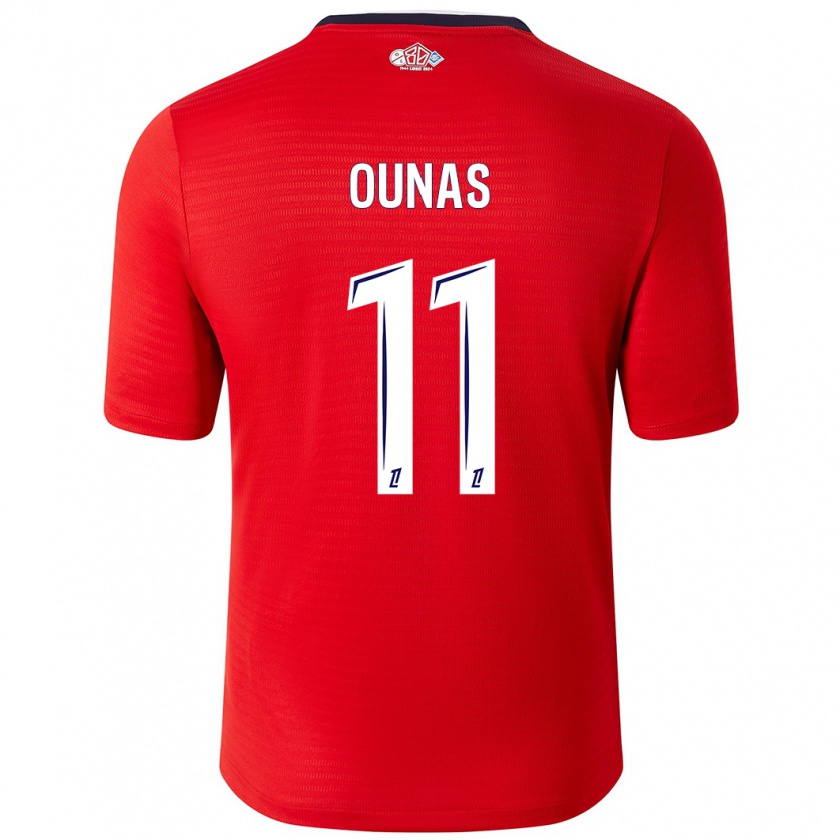 Kandiny Enfant Maillot Adam Ounas #11 Rouge Blanc Tenues Domicile 2024/25 T-Shirt