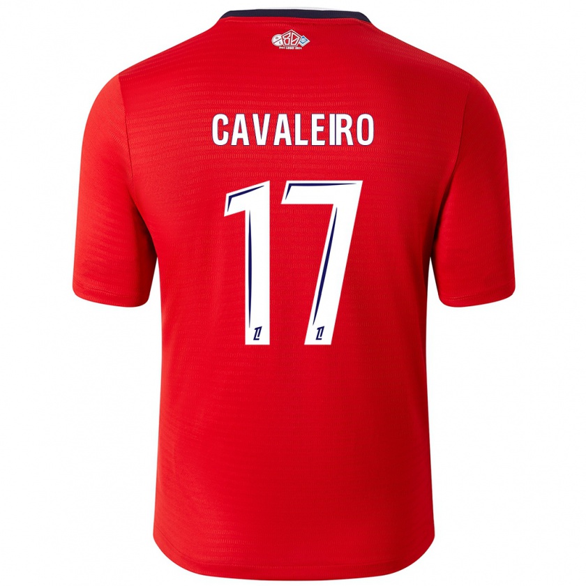 Kandiny Enfant Maillot Ivan Cavaleiro #17 Rouge Blanc Tenues Domicile 2024/25 T-Shirt