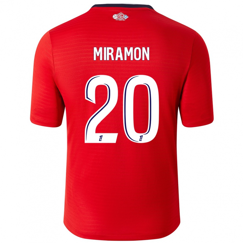 Kandiny Enfant Maillot Ignacio Miramón #20 Rouge Blanc Tenues Domicile 2024/25 T-Shirt